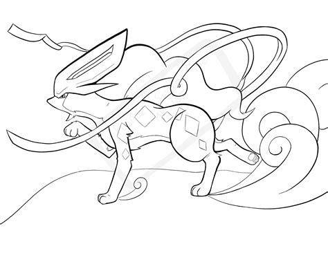 Pokémon Coloring Pages For Kids Suicune